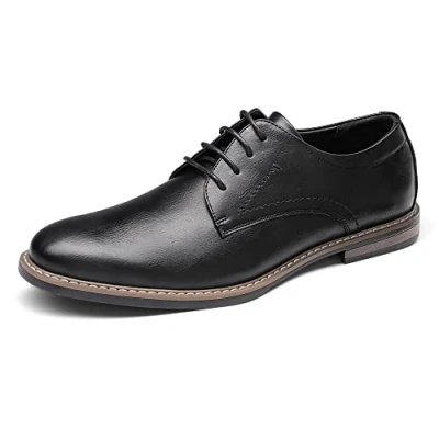 Abbildung von Bruno Marc Herren Anzugschuhe Klassischer Business Lederschuhe Schnürhalbschuhe Derby Oxfords Hochzeit Schuhe,Size 43,Schwarz,SBOX2215M E