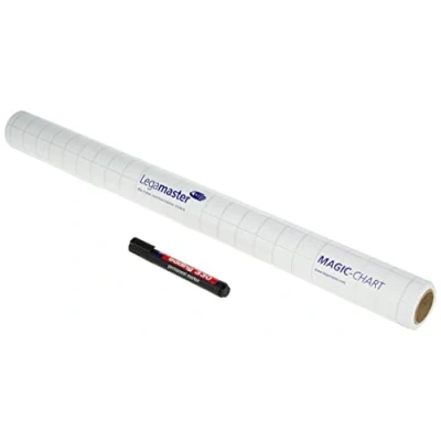 Abbildung von Legamaster 7 159000 Magic Chart Flipchart, elektrostatische Folie für verschiedene Oberflächen, gerollt 25 Blatt (je 60 x 80 cm), Kariert