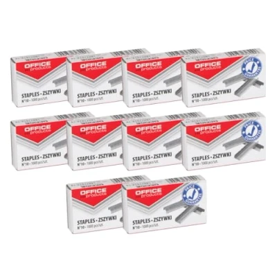 Abbildung von OFFICE PRODUCTS 18071019 19 Heftklammern 10/5 Silbern/ 10.000 Stück 10 x 1000 Stück/Standart Handtackerklammern/Tackerklammern Büroklammern/Verzinkt