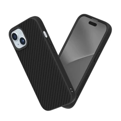 Abbildung von RhinoShield Case kompatibel mit [iPhone 15] SolidSuit Stoßdämpfende &amp; schlanke Schutzhülle Premium Finish 3.5 Meter Fallschutz Karbonfaser Textur