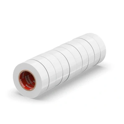 Abbildung von ERKO Isolierband Weiß 15mm x 10m PVC Set 10 Stück Elektrische Leitungen Reparatur, Hochflexibel mit starker Klebekraft, Chemiebeständig, Wasserfest, Klebeband