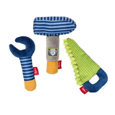 Abbildung von SIGIKID 41676 Greifling Werkzeug Set Play &amp; Cool Mädchen und Jungen Babyspielzeug empfohlen ab Geburt mehrfarbig