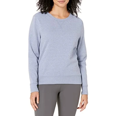 Abbildung von Amazon Essentials Damen Sweatshirt aus French Terry Fleece mit Rundhalsausschnitt (Erhältlich in Übergröße), Indigoblau Meliert, M