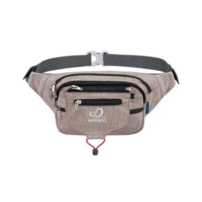 Abbildung von WATERFLY Bauchtasche Gürteltasche Damen und Herren Sport Hüfttasche für Laufen Fitness Joggen Wandern Khaki