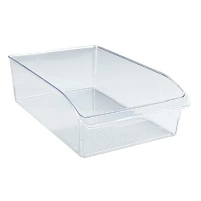 Abbildung von WENKO Kühlschrank Organizer L, Aufbewahrungsbox für Kühl und Vorratsschrank zum Sortieren von Lebensmitteln, lebensmittelecht, transparentes Design, 31 x 9,5 20 cm, aus robustem PET