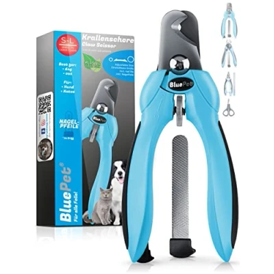 Abbildung von BluePet KrallenSchön Einstellbare Profi Krallenschere für Große Hunde Und Katzen Extra Starker Scharfer Krallenschneider Harte Krallen Inkl. Nagelfeile