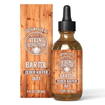 Abbildung von Viking Revolution Bartöl Macht Weich, Schützt und Stärkt Natürliches Argan Jojobaöl Herren Geschenke Für Männer Cedarwood &amp; Pine 30 ml