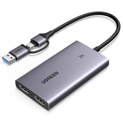 Abbildung von UGREEN Video Capture Card und 4K Loop Out, HDMI auf USB 3.1 Gen 1 mit 2K 30Hz Aufnahme, für DSLR,Switch,PS4,PS5, Windows8.1/10/11, MacOS, Linux, Live Streaming Aufzeichnung