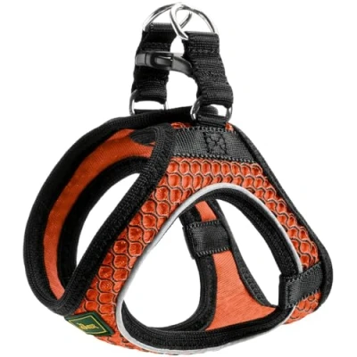 Abbildung von HUNTER HILO COMFORT Geschirr für kleine Hunde mit Netzmaterial und reflektierenden Elementen, orange, XS