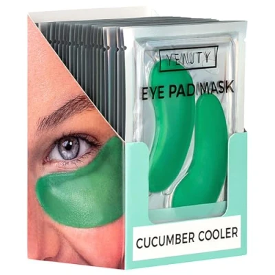 Abbildung von YEAUTY Cucumber Cooler Eye Pad Mask Pflegeserum aus Gurkenextrakt, Hyaluron , Niacinamiden kühlen und glätten die Haut feuchtigkeitsspendend 25 Stück