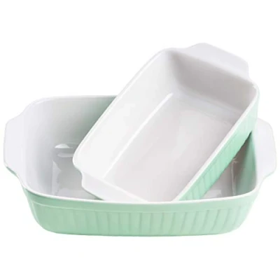 Abbildung von Mäser Auflaufform Set, Keramik KITCHEN TIME Grün, 33 x 24 8 cm / 25,5 16 7