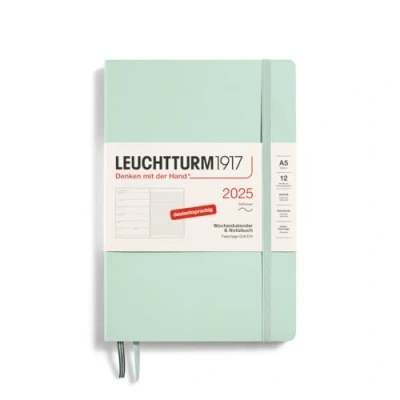 Abbildung von LEUCHTTURM1917 370514 Wochenkalender &amp; Notizbuch 2025, Medium A5 Softcover 12 Monats Planer, 80 g, liniert Mint Green