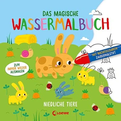 Abbildung von Das magische Wassermalbuch Niedliche Tiere: Male die tollen Motive mit dem enthaltenen Zaubermalstift immer wieder aus