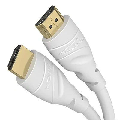 Abbildung von KabelDirekt 4K &amp; 8K HDMI Kabel 2 m Erhältlich in 0,15 22,5 Für jeden Anschluss (4K@120Hz 8K@60Hz, 2.0, High Speed mit Ethernet, Blu ray, PS5, Xbox Series, Switch weiß)
