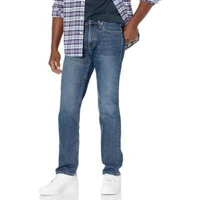 Abbildung von Amazon Essentials Herren Stretchjeans, Gerade Geschnitten, Vintage Waschung, 36W / 32L