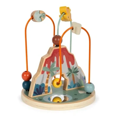 Abbildung von small foot Motorikschleife „Dino“, Motorikspielzeug aus FSC 100% zertifiziertem Holz, für Kinder ab 12 Monaten, 12617