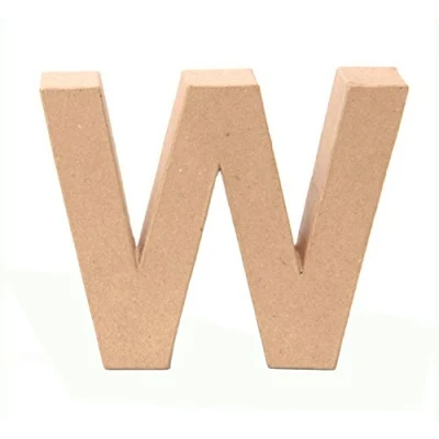 Abbildung von GLOREX 6 2029 123 Papp Buchstabe W, aus brauner Pappe, ca. 17,5 X 5,5 cm groß, zum bemalen und bekleben, für Serviettentechnik Décopatch, ideal als Dekoration