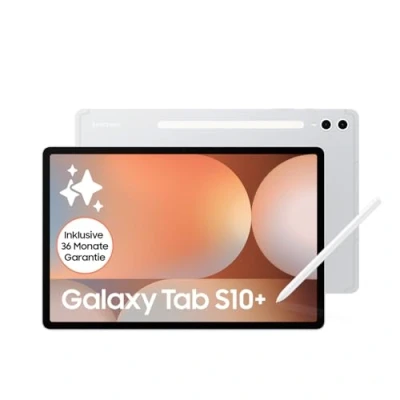 Abbildung von Samsung Galaxy Tab S10+ AI Tablet, Android 12 GB RAM, 512 Speicher, AMOLED Display, Antireflexionsbeschichtung, Inkl. S Pen, WiFi, Platinum Silver, 36 Monate Herstellergarantie