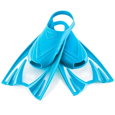 Abbildung von Aqua Speed leichte Trainingsflossen für Kinder Jungen I Kurze Schwimmflossen Trainingsschwimmflossen weich Blaue Kurzflossen Sport Schnorchelflossen Blau, Gr. 25 29 (S) Frog