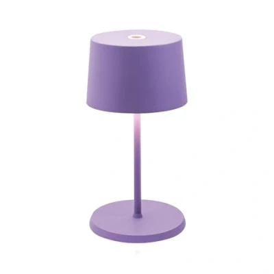 Abbildung von Zafferano, Olivia Mini Lampe, Tragbare und Wiederaufladbare Tischlampe mit Touch Control, Geeignet für Wohnzimmer Außenbereich, Dimmer, 2700 3000 K, Höhe 22 cm, Farbe Lila