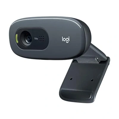 Abbildung von Logitech C270 Webcam, HD 720p, 60 Sichtfeld, Fester Fokus, Belichtungskorrektur, USB Anschluss, Rauschunterdrückung, Universalhalterung, Für Skype, FaceTime, Hangouts, etc. Schwarz