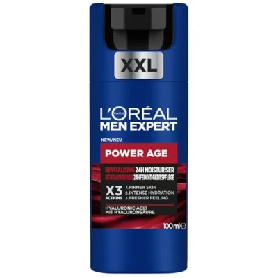 Abbildung von L&#039;Oréal Men Expert XXL Gesichtspflege gegen Falten für Männer, Anti Aging Feuchtigkeitscreme matte Haut, Gesichtscreme Herren mit Hyaluronsäure, Power Age, [Amazon Exclusive], 1 x 100 ml