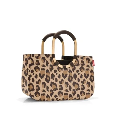 Abbildung von reisenthel loopshopper M Frame Leo Macchiato Stabile Tasche mit praktischen Fächern aus recycelten PET Flaschen Eleganz beim Einkaufen, viel Funktion inklusive!