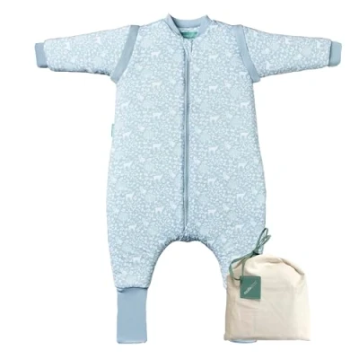 Abbildung von molis&amp;co. Baby schlafsack mit Füßen, abnehmbare Ärmel und Socken. 2.5 TOG. Ideal für die Übergangszeit den Winter. 100% Baumwolle (OEKO TEX 100). (Woodland, 100 cm (4 Jahre))