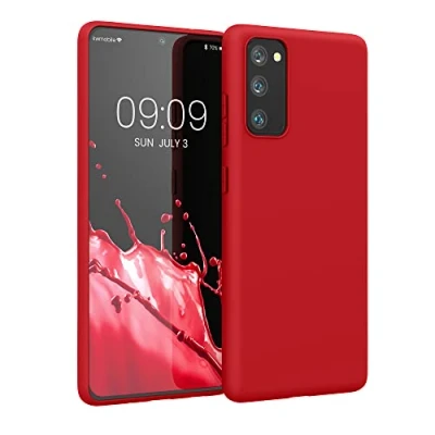 Abbildung von kwmobile Hülle kompatibel mit Samsung Galaxy S20 FE weiches TPU Silikon Case Cover geeignet für kabelloses Laden Klassisch Rot