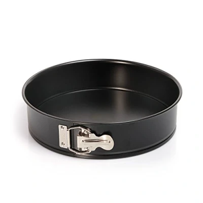 Abbildung von Original Kaiser Classic Springform 28 cm rund, Flachboden, runde Backform antihaftbeschichtet, Kuchenform auslaufsicher, schwarz
