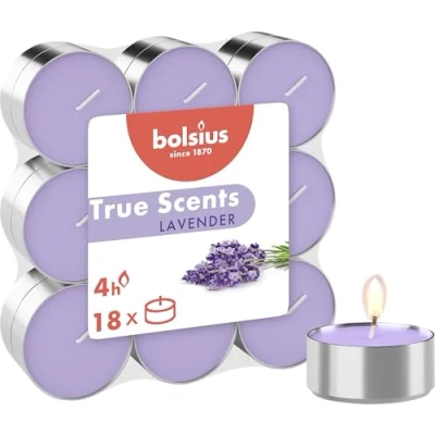 Abbildung von bolsius True Scents Tea Lights, Wachs Baumwolldocht, Lavendel, 4 Stunden, 18