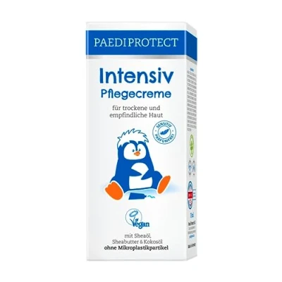 Abbildung von PAEDIPROTECT Intensiv Pflegecreme 75ml, spendet Feuchtigkeit bei trockener &amp; gereizter Haut, lindert Juckreiz und beugt Entzündungen vor, parfümfreie Baby Creme für Gesicht, Körper Hände, vegan