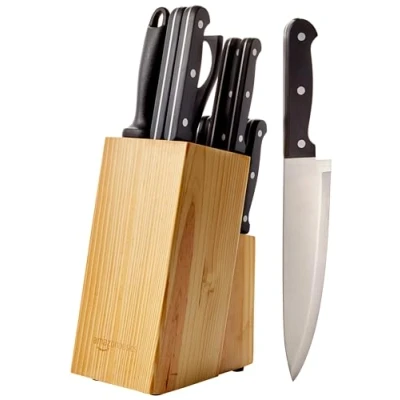 Abbildung von Amazon Basics Messerblock Set, 14 Stück, Schwarz