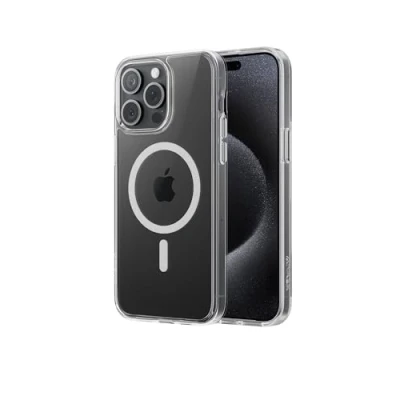 Abbildung von Anker MagGo Clear magnetisches Case für iPhone 15 Pro Max, Ultra dünne und langlebige Schutzhülle, kompatibel mit MagSafe, transparente Hülle exklusiv hergestellt Max