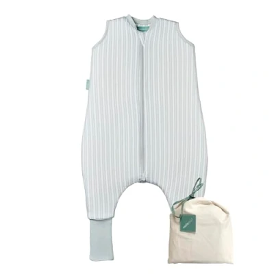Abbildung von molis&amp;co Baby Schlafsack mit Füßen und Socke Ideal für Frühling Herbst Babyschlafsack Beinen 1 tog 100% Baumwolle (Oeko TEX 100), Premium Qualität Dawn Stripes (100 cm)