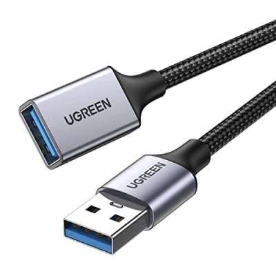 Abbildung von UGREEN USB Verlängerung 3.0 5Gbps Verlängerungskabel A auf Extension Cable mit Nylonkabel und Aluminiumgehäuse für Stick Maus Kopfhörer Hub Drucker Webcam PS4/5 usw. (2m)