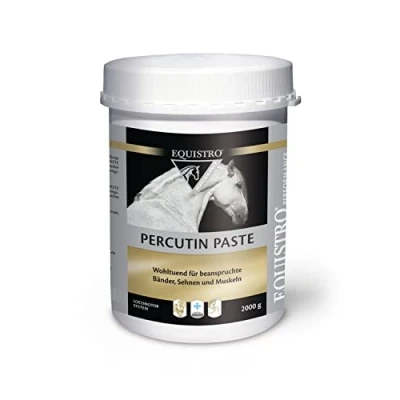 Abbildung von EQUISTRO® Percutin Paste Pflegeprodukt für Pferde mit Tonerde, Arnika und Menthol Normalisiert die Flüssigkeitsverteilung im Gewebe Besonders wohltuend 2.000g