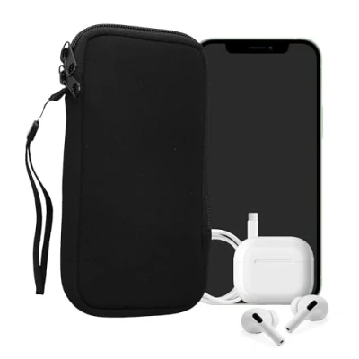 Abbildung von kwmobile Handytasche für Smartphones XL 6,7/6,8&quot; Neopren Handy Hülle Schwarz Tasche 17,2 x 8,4 cm Innenmaße