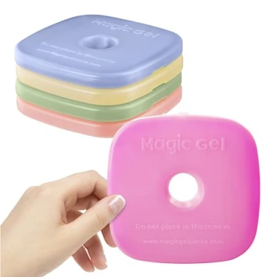 Abbildung von Magic Gel Kühlakkus für Kinder (5 Stück) Wiederverwendbare Kühltasche Große und Flache die Brotdose
