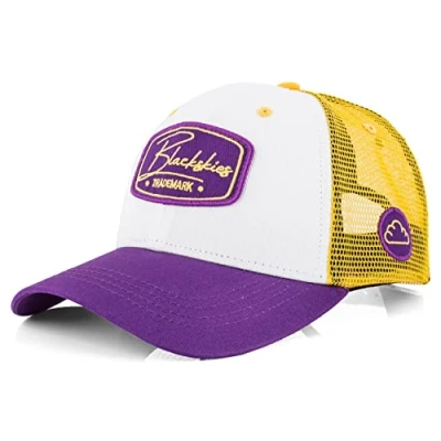Abbildung von Blackskies® Race Baseball Cap Herren Damen Premium Trucker Snapback Schirm Mütze Kappe Basecap Weiß Gelb Lila