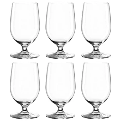 Abbildung von Leonardo Ciao+ Wassergläser 6er Set, Trink Gläser mit gezogenem Stiel, spülmaschinenfeste Saft Kelche, Höhe 13 cm, 300 ml, 061453