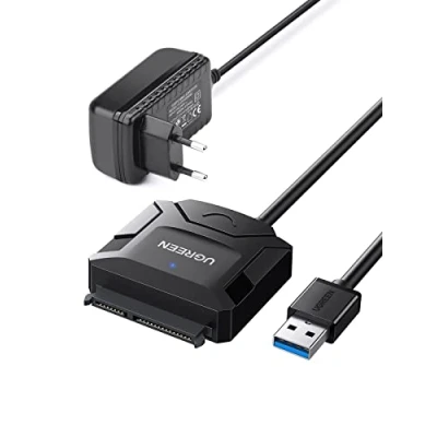 Abbildung von UGREEN USB 3.0 auf SATA Kabel UASP Festplatten Dockingstation für 2,5&quot;/3.5&quot; I II III Laufwerke HDD/SSD mit 12V/2A EU Netzadapter