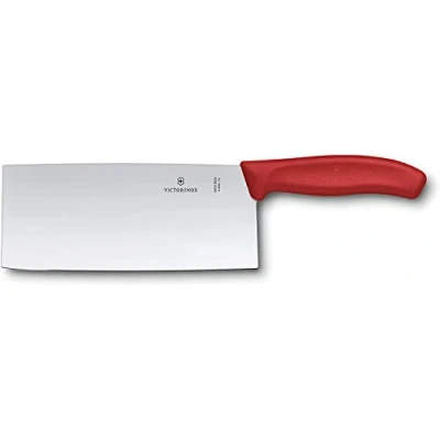 Abbildung von Victorinox, Swiss Classic, Profi Kochmesser, Extra Scharfe Klinge, gerader Schliff, 18 cm, Robuster Kunststoffgriff, Rostfreier Stahl, rot