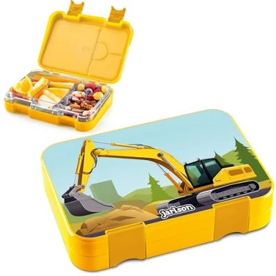 Abbildung von Jarlson® Brotdose Kinder mit Fächern TONI Lunchbox Bento Box auslaufsicher Jausenbox für Kindergarten und Schule Mädchen Jungen Vesperbox Snackbox (BAGGER)