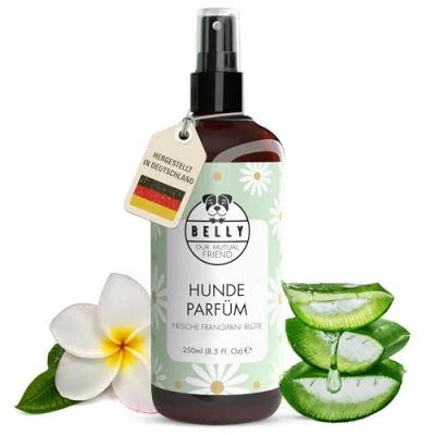 Abbildung von Belly Parfum für Hund &amp; Welpe 250ml Frangipani Aroma Neutralisiert schlechte Gerüche pH Wert ausgeglichen Hundeparfüm Parfüm Hunde, Deodorant Welpenparfum
