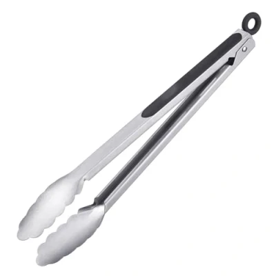 Abbildung von Westmark Grillzange + Servierzange, Mit Edelstahllaffen und gummierten Griffen, Länge: 35 cm, Rostfreier Edelstahl/Kunststoff, Classic Spezial Maxi, Silber/Schwarz, 16252270