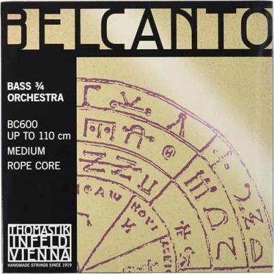 Abbildung von Thomastik 644660 Saiten für Kontrabass Belcanto Rope Core Orchesterstimmung, Satz 3/4 mittel Mensur 1040 1060 mm / 41 41.7 Zoll