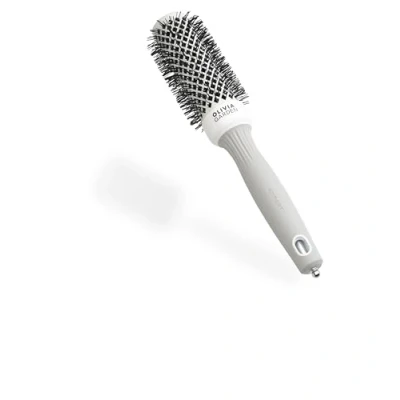 Abbildung von Olivia Garden Expert Blowout Shine Weiß &amp; Grau 35 Runde, antistatische Keramikbürste für glänzende und frizzfreie Blowouts