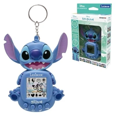 Abbildung von Lexibook, Disney Stitch, My Best e, Tragbare Spielkonsole, Interaktiver und pädagogischer Begleiter für Kinder, 8 Spielkategorien, Farbiger Bildschirm, Blau, JLMB10D