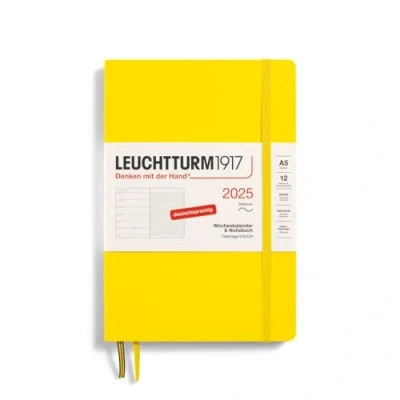 Abbildung von LEUCHTTURM1917 370511 Wochenkalender &amp; Notizbuch 2025, Medium A5 Softcover 12 Monats Planer, 80 g, liniert Zitrone